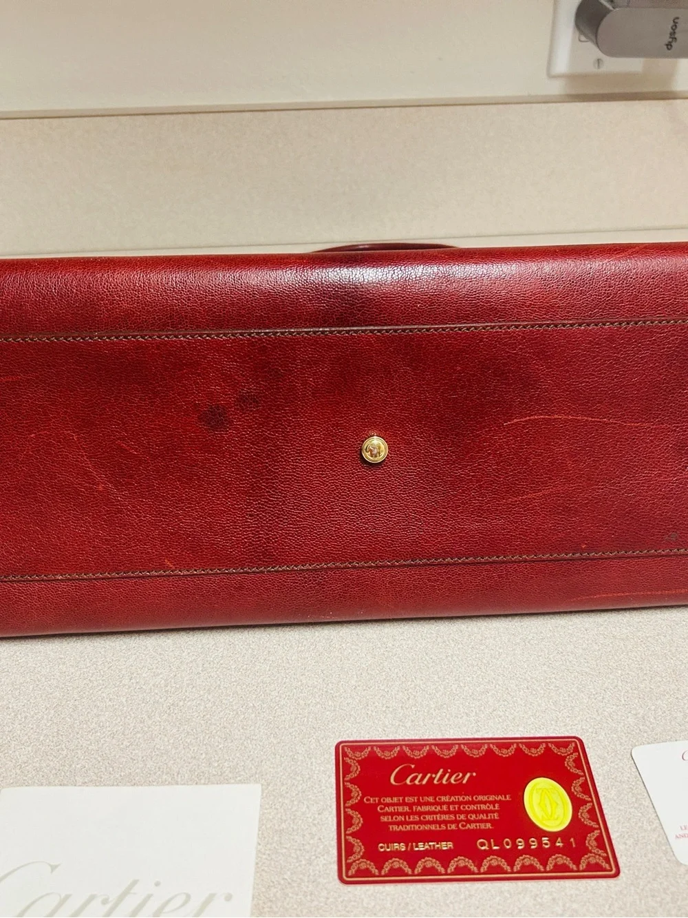 Cartier Burgundy Marcello Goat Leather beautiful Satchel with Top Handles